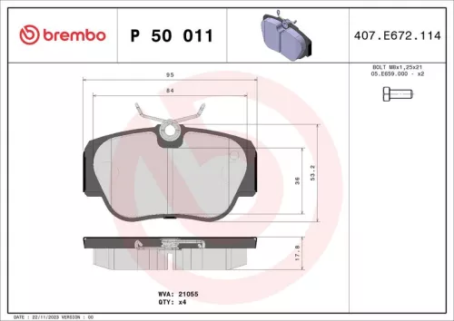 ABS Brake Pad Set, disc brake (P 50 011)