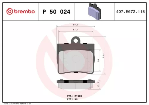ABS Brake Pad Set, disc brake (P 50 024)