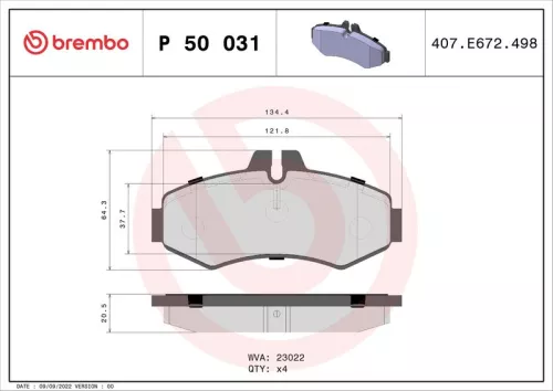 ABS Brake Pad Set, disc brake (P 50 031)