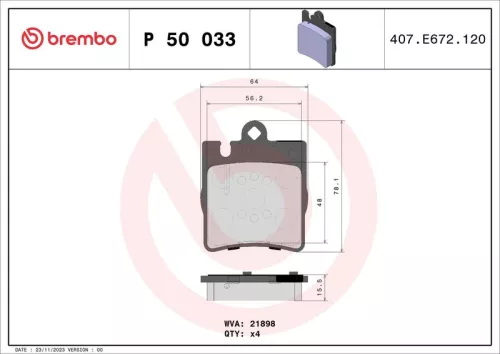 ABS Brake Pad Set, disc brake (P 50 033)
