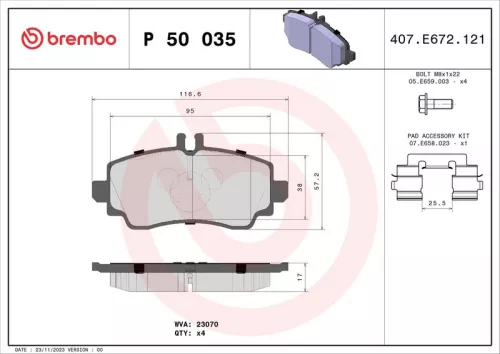 ABS Brake Pad Set, disc brake (P 50 035)