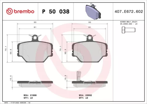 ABS Brake Pad Set, disc brake (P 50 038)