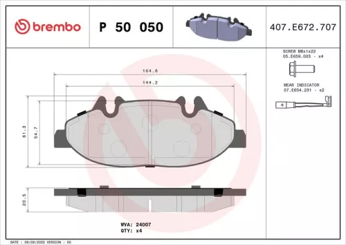 ABS Brake Pad Set, disc brake (P 50 050)