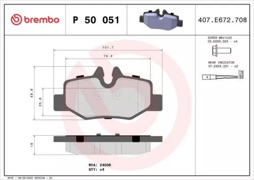 ABS Brake Pad Set, disc brake (P 50 051)