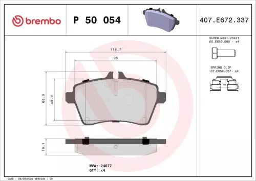 ABS Brake Pad Set, disc brake (P 50 054)