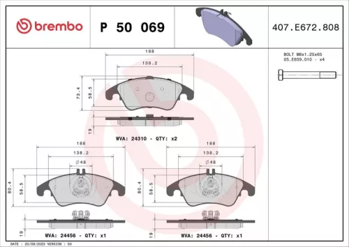 ABS Brake Pad Set, disc brake (P 50 069)