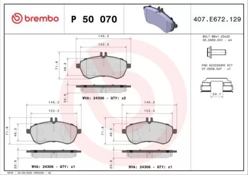 ABS Brake Pad Set, disc brake (P 50 070)