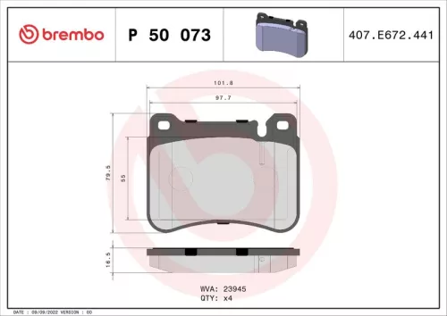 ABS Brake Pad Set, disc brake (P 50 073)