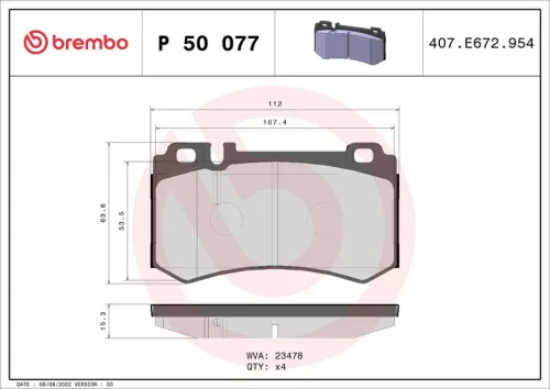 ABS Brake Pad Set, disc brake (P 50 077)