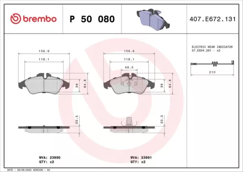 ABS Brake Pad Set, disc brake (P 50 080)