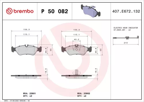 ABS Brake Pad Set, disc brake (P 50 082)