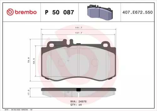 ABS Brake Pad Set, disc brake (P 50 087)