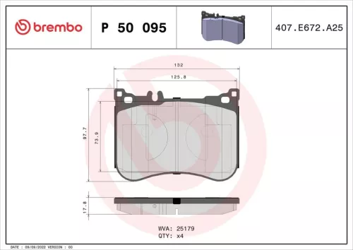 ABS Brake Pad Set, disc brake (P 50 095)