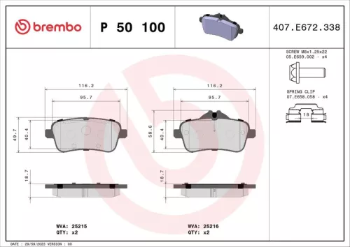 ABS Brake Pad Set, disc brake (P 50 100)