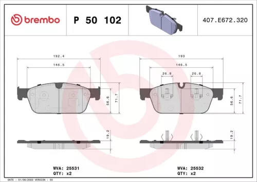 ABS Brake Pad Set, disc brake (P 50 102)