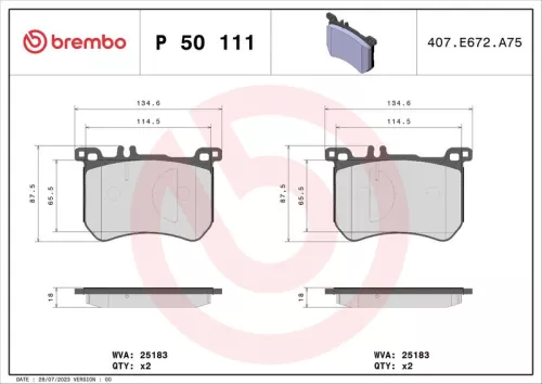 ABS Brake Pad Set, disc brake (P 50 111)
