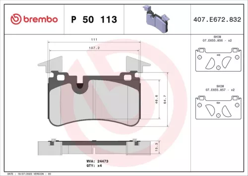 ABS Brake Pad Set, disc brake (P 50 113)