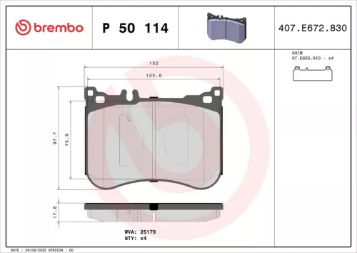 ABS Brake Pad Set, disc brake (P 50 114)