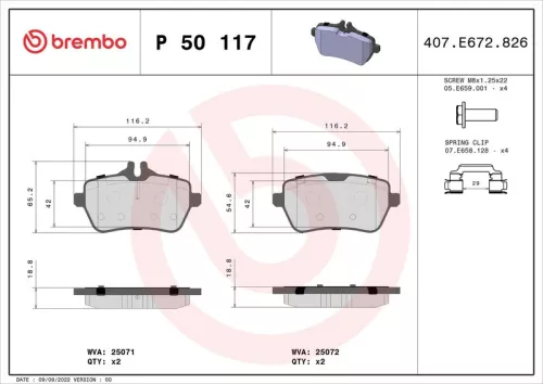 ABS Brake Pad Set, disc brake (P 50 117)
