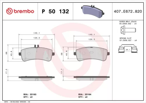 ABS Brake Pad Set, disc brake (P 50 132)
