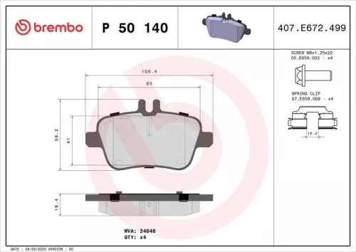 ABS Brake Pad Set, disc brake (P 50 140)