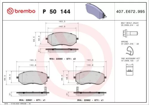 ABS Brake Pad Set, disc brake (P 50 144)