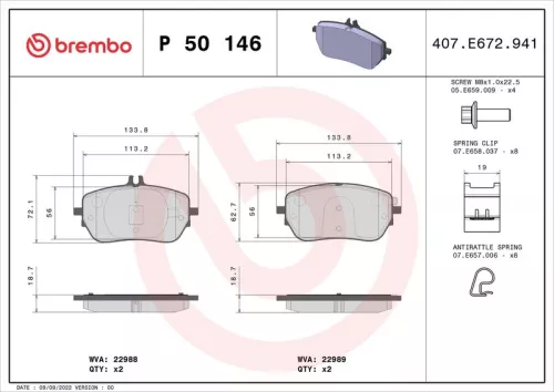 ABS Brake Pad Set, disc brake (P 50 146)