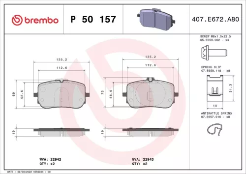 ABS Brake Pad Set, disc brake (P 50 157)