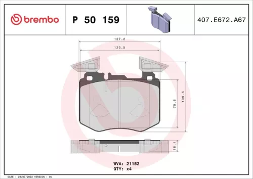 ABS Brake Pad Set, disc brake (P 50 159)