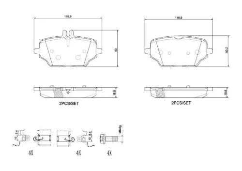 ABS Brake Pad Set, disc brake (P 50 162)