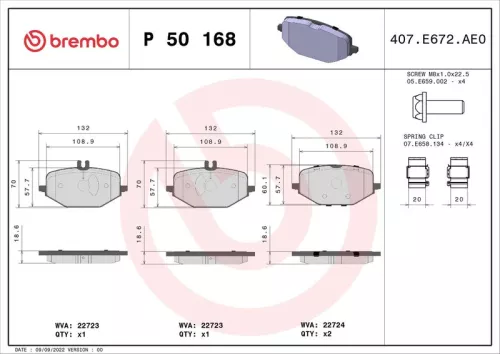 ABS Brake Pad Set, disc brake (P 50 168)
