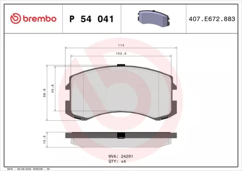 ABS Brake Pad Set, disc brake (P 54 041)