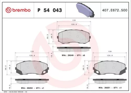 ABS Brake Pad Set, disc brake (P 54 043)