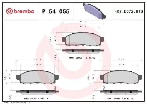ABS Brake Pad Set, disc brake (P 54 055)