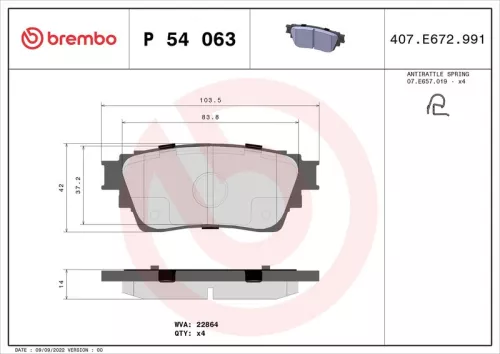 ABS Brake Pad Set, disc brake (P 54 063)