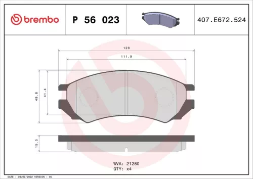 ABS Brake Pad Set, disc brake (P 56 023)