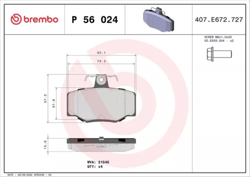 ABS Brake Pad Set, disc brake (P 56 024)