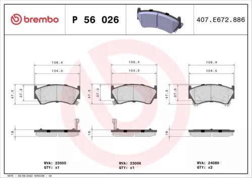 ABS Brake Pad Set, disc brake (P 56 026)