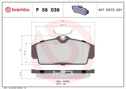 ABS Brake Pad Set, disc brake (P 56 036)