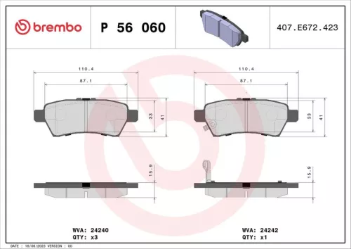 ABS Brake Pad Set, disc brake (P 56 060)