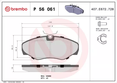 ABS Brake Pad Set, disc brake (P 56 061)