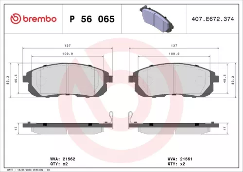 ABS Brake Pad Set, disc brake (P 56 065)
