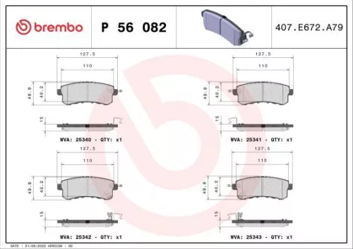 ABS Brake Pad Set, disc brake (P 56 082)