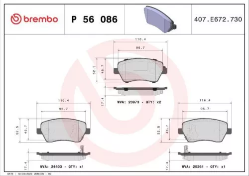 ABS Brake Pad Set, disc brake (P 56 086)