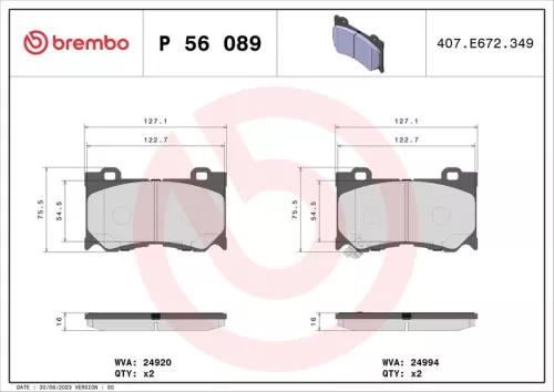 ABS Brake Pad Set, disc brake (P 56 089)