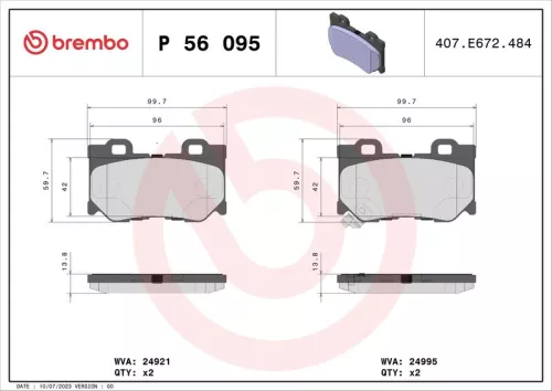 ABS Brake Pad Set, disc brake (P 56 095)