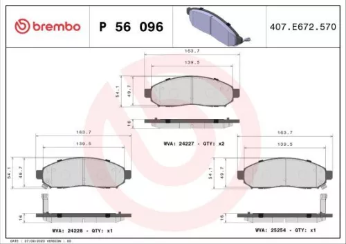 ABS Brake Pad Set, disc brake (P 56 096)