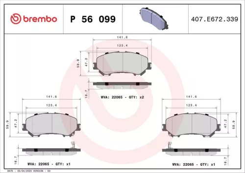 ABS Brake Pad Set, disc brake (P 56 099)