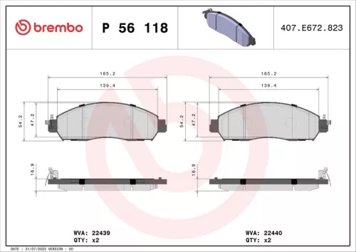 ABS Brake Pad Set, disc brake (P 56 118)