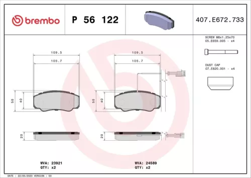 ABS Brake Pad Set, disc brake (P 56 122)